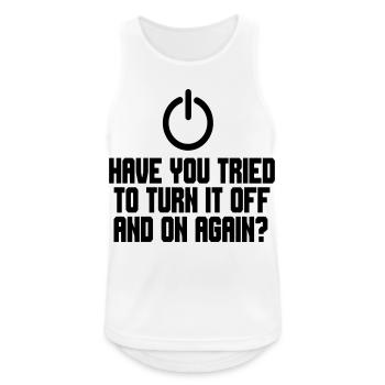 Haben Sie versucht, den PC aus- und wieder einzuschalten? # - Männer Tank Top atmungsaktiv - Weiß - Vorne - Nick (188cm)