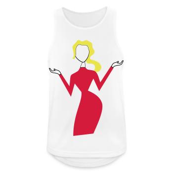 frau - Männer Tank Top atmungsaktiv - Weiß - Vorne - Nick (188cm)