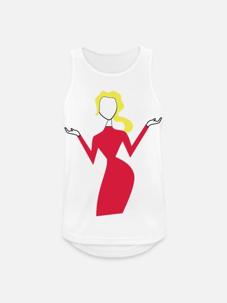 frau - Männer Tank Top atmungsaktiv - Weiß