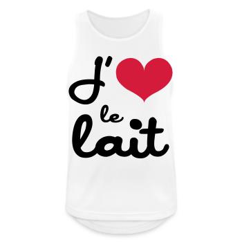 J'aime le lait - Bébé - Débardeur respirant Homme - blanc - Devant - Nick (188cm)