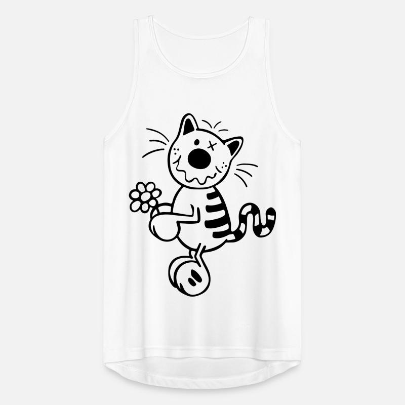 Chat avec la fleur Débardeur respirant Homme