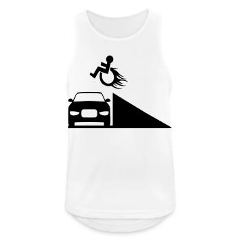 Rollstuhlfahrer springt über eine Rampe # - Männer Tank Top atmungsaktiv - Weiß - Vorne - Nick (188cm)