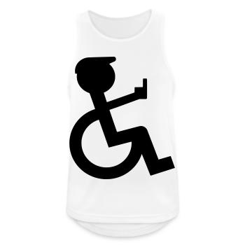 Wheelchair rider shows middle finger # - Men's Breathable Tank Top - white - Front - Nick (188cm)