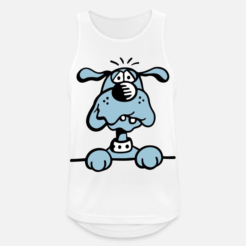 Knuffiges Hündchen - Männer Tank Top atmungsaktiv - Weiß