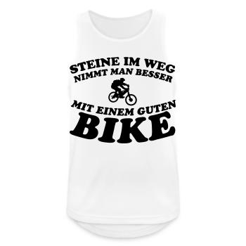 Steine Bike - Männer Tank Top atmungsaktiv - Weiß - Vorne - Nick (188cm)