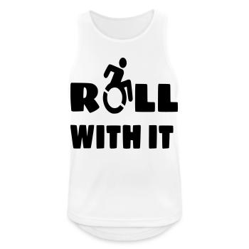 Ich rolle mit meinem Rollstuhl, Rolle, Behinderten # - Männer Tank Top atmungsaktiv - Weiß - Vorne - Nick (188cm)