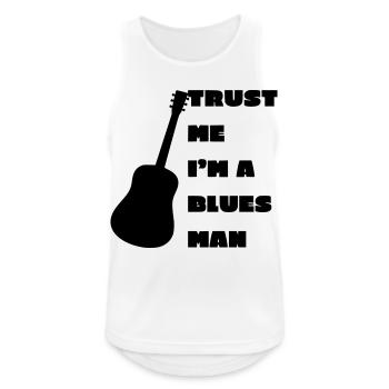 Blues man, musician, instrument, guitar # - Men's Breathable Tank Top - white - Front - Nick (188cm)