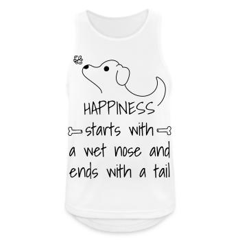 T-Shirt für Hundefreunde - Männer Tank Top atmungsaktiv - Weiß - Vorne - Nick (188cm)