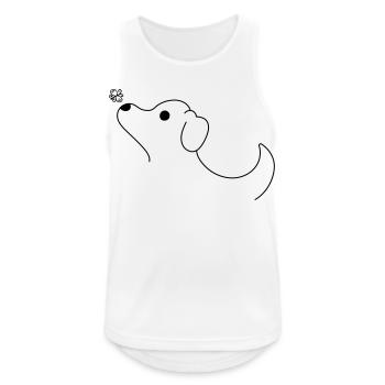 Hund - Männer Tank Top atmungsaktiv - Weiß - Vorne - Nick (188cm)