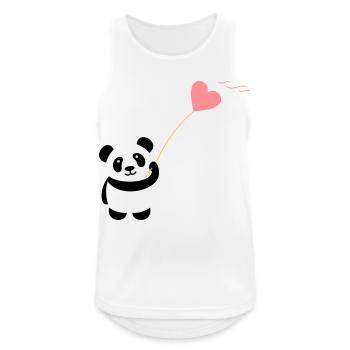 panda heart cute balloon bear big thick kusch - Men's Breathable Tank Top - white - Front - Nick (188cm)
