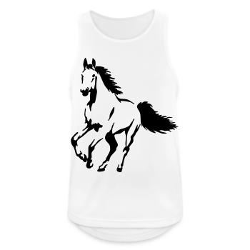 étalon - jument - poulain - cheval - Débardeur respirant Homme - blanc - Devant - Nick (188cm)