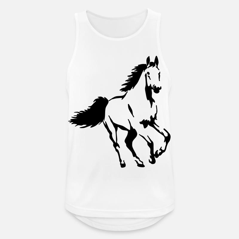 Cavallo Animale Stallone Mare Puledro - Canotta da uomo traspirante - bianco