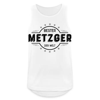 metzger - Männer Tank Top atmungsaktiv - Weiß - Vorne - Nick (188cm)