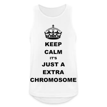 Keep Calm c’est juste un chromosome supplémentaire. - Débardeur respirant Homme - blanc - Devant - Nick (188cm)