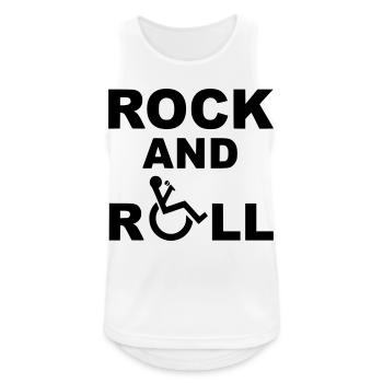 Rock and roll, musicien en fauteuil roulant, musique * - Débardeur respirant Homme - blanc - Devant - Nick (188cm)