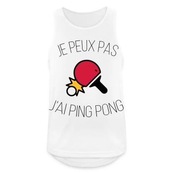 je peux pas j ai ping pong - Débardeur respirant Homme - blanc - Devant - Nick (188cm)