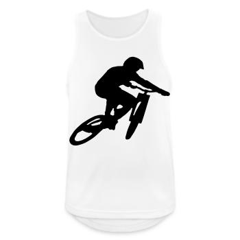 Mountainbike Downhill - Men's Breathable Tank Top - white - Front - Nick (188cm)