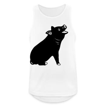 Logo de cochon joyeux Image d’ombre - Débardeur respirant Homme - blanc - Devant - Nick (188cm)