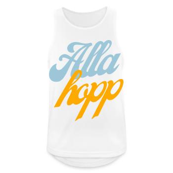 schlappGosch - Männer Tank Top atmungsaktiv - Weiß - Vorne - Nick (188cm)