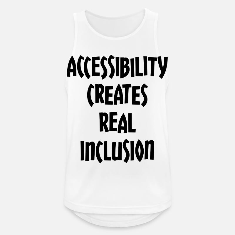 Accessibility creates true inclusion # - Men's Breathable Tank Top - white
