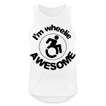 Ich bin großartig in meinem Rollstuhl # - Männer Tank Top atmungsaktiv - Weiß - Vorne - Nick (188cm)
