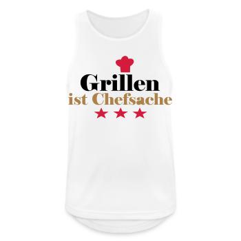 Barbecuing is a matter for the - Men's Breathable Tank Top - white - Front - Nick (188cm)