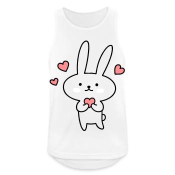 Lapin mignon avec des cœurs : Mignon à tomber amoureux ! - Débardeur respirant Homme - blanc - Devant - Nick (188cm)