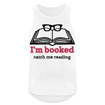I’m Booked – Catch Me Reading - Männer Tank Top atmungsaktiv - Weiß - Vorne - Nick (188cm)