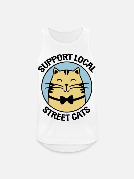 Stylish bow cat in retro look - Men's Breathable Tank Top - white
