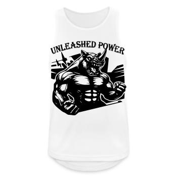 Nashorn Kraftsport Unleashed Power - Männer Tank Top atmungsaktiv - Weiß - Vorne - Nick (188cm)