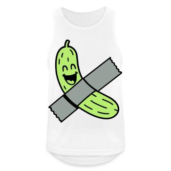 Gurke mit Tape - Männer Tank Top atmungsaktiv - Weiß - Vorne - Nick (188cm)