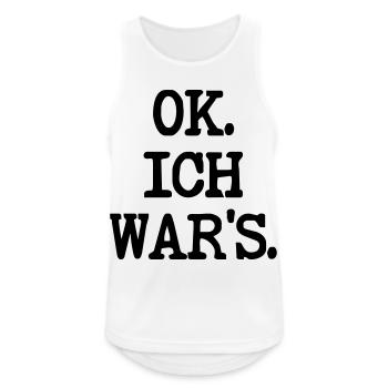 SCHULD SPRÜCHE ICH WAR ES - Männer Tank Top atmungsaktiv - Weiß - Vorne - Nick (188cm)