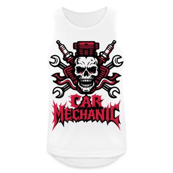 Car Mechanic Heavy Metal - Männer Tank Top atmungsaktiv - Weiß - Vorne - Nick (188cm)