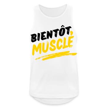Energetic Muscular Design in Urban Style - Men's Breathable Tank Top - white - Front - Nick (188cm)