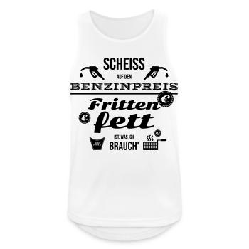Scheiß Benzinpreis - Ich brauche Frittenfett - Männer Tank Top atmungsaktiv - Weiß - Vorne - Nick (188cm)
