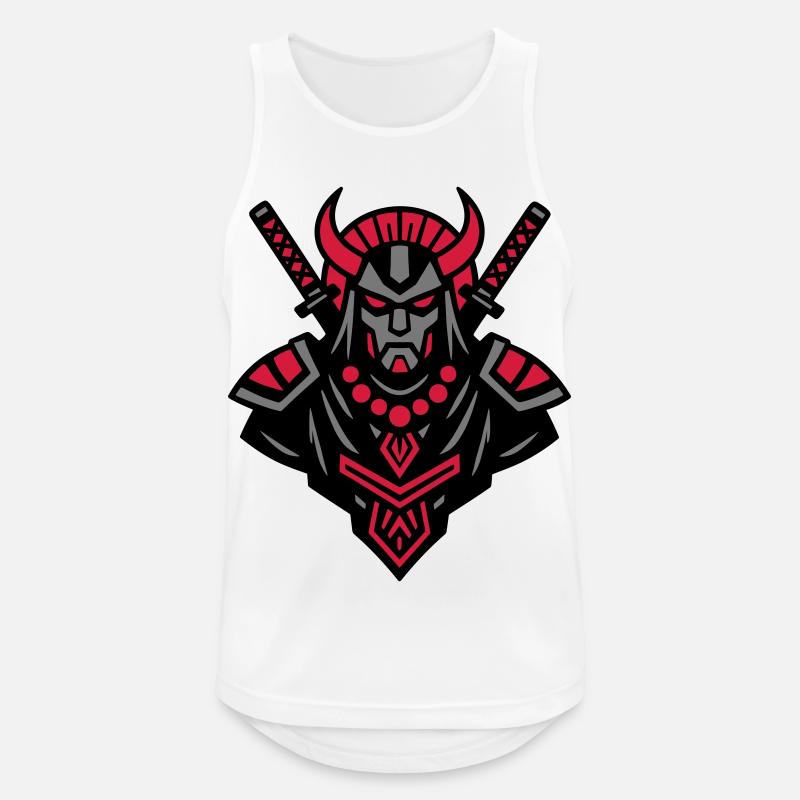 Samurai Devil Warrior - Männer Tank Top atmungsaktiv - Weiß