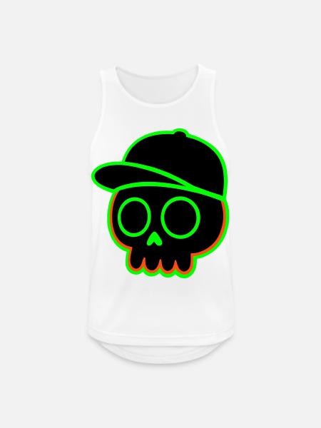 Neon Skull Cap - Men's Breathable Tank Top - white