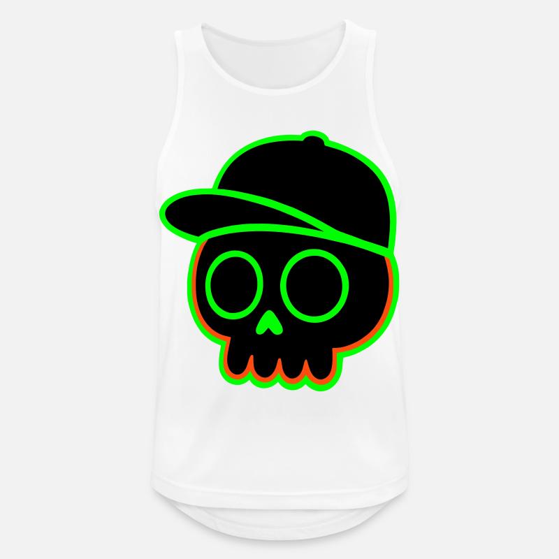 Neon Skull Cap - Men's Breathable Tank Top - white