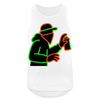 Neon Graffiti Sprayer Silhouette - Men's Breathable Tank Top - white - Front - Nick (188cm)