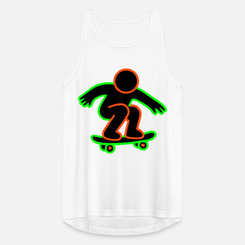 Dessin au trait de skateboarder néon Débardeur respirant Homme