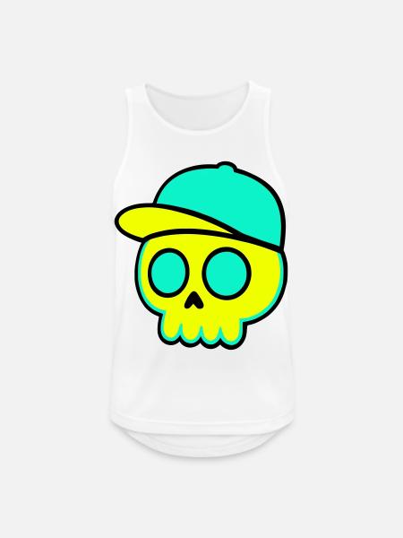 Neon Schädel Cap Streetwear - Männer Tank Top atmungsaktiv - Weiß