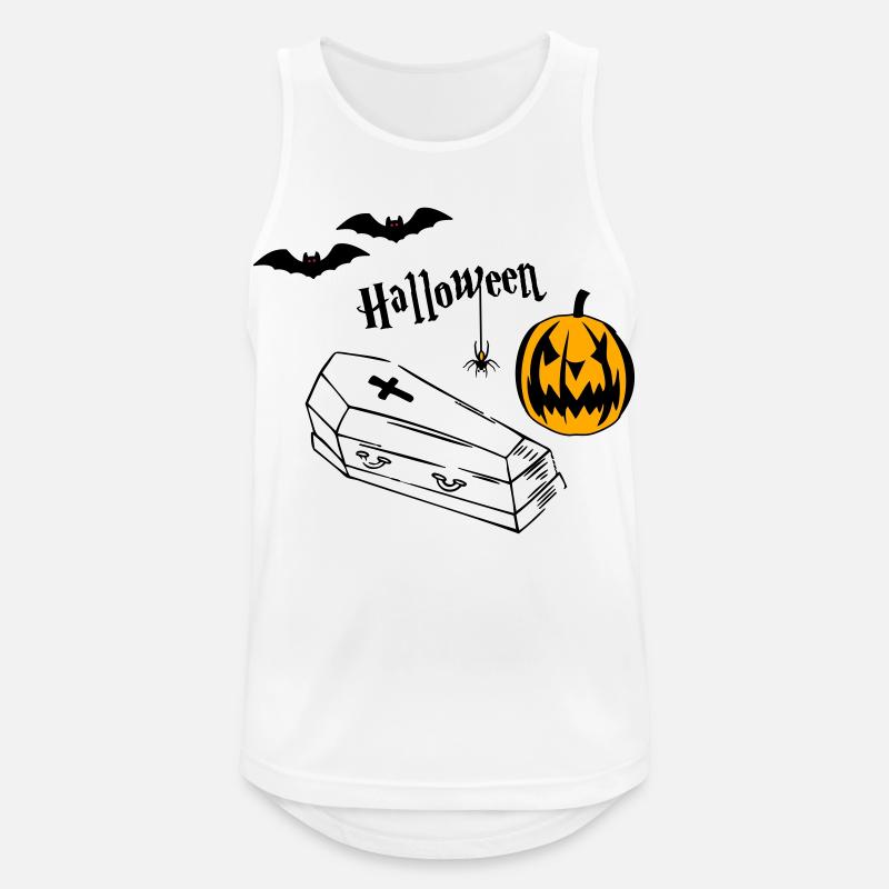 Halloween Kürbis Silhouette - Männer Tank Top atmungsaktiv - Weiß