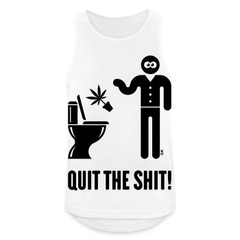 Quit The Shit! (Cannabis / Marijuana / Hemp / B) - Men's Breathable Tank Top - white - Front - Nick (188cm)