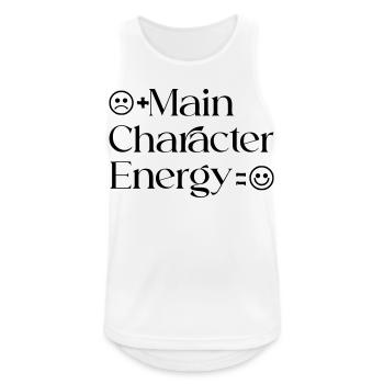 Main_Character_Energy_Positive_smile - Men's Breathable Tank Top - white - Front - Nick (188cm)