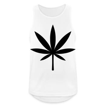 Cannabis / Marijuana / Hemp Leaf (Black) - Men's Breathable Tank Top - white - Front - Nick (188cm)