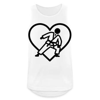 Judo Heart – Passion pour les arts martiaux - Débardeur respirant Homme - blanc - Devant - Nick (188cm)