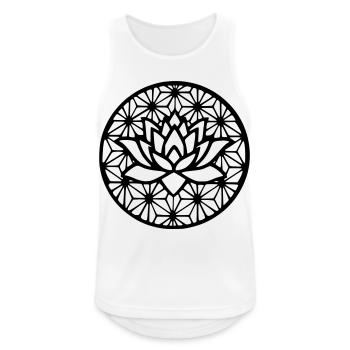 Fleur de vie & lotus - Débardeur respirant Homme - blanc - Devant - Nick (188cm)