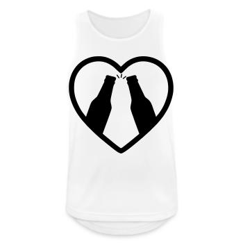 Apéritif de bière Heart Bottles - Débardeur respirant Homme - blanc - Devant - Nick (188cm)