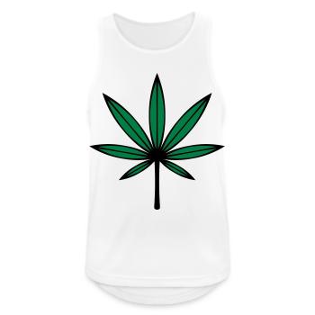 Cannabis / Marijuana / Hemp Leaf (2C) - Men's Breathable Tank Top - white - Front - Nick (188cm)