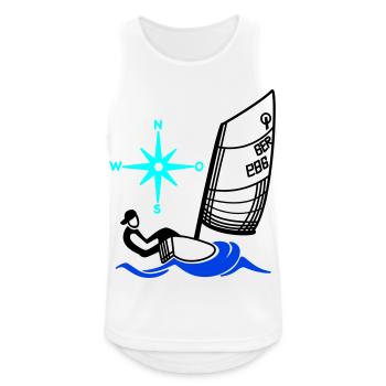 Régate pour enfants de voiliers Optimist Opti - Débardeur respirant Homme - blanc - Devant - Nick (188cm)